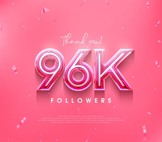 96k Follower entwerfen für ein Dankeschön in einer weichen rosa Farbe