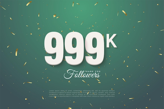 999.000 follower mit fetten weißen zahlen