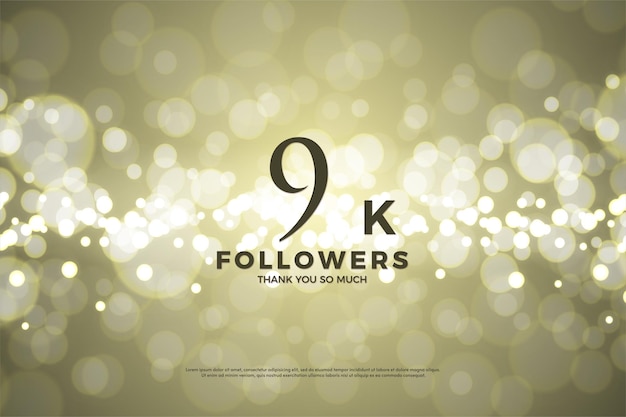 9k follower mit zahlen auf goldfolienhintergrund