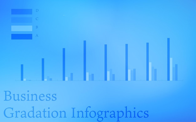 Vektor 青を基調としたインフォグラフィックスグラフチャート表