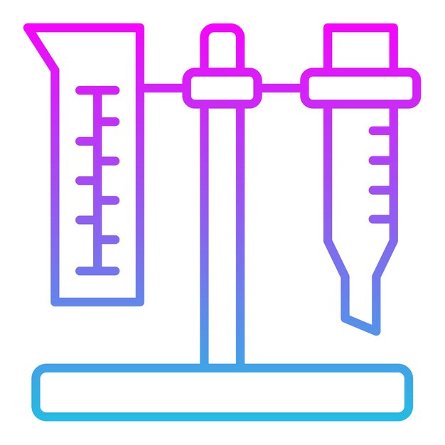 Vektor a blue and purple test tube with a red marker in the middle