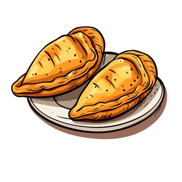 Vektor a cartoon rindfleisch empanadas argentinien lebensmittel vektor illustrator generative ai