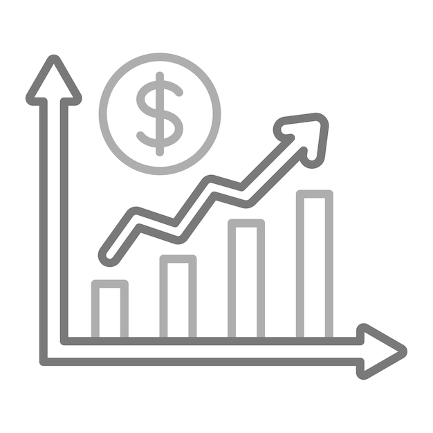 Vektor a graph with a graph that says dollar on it