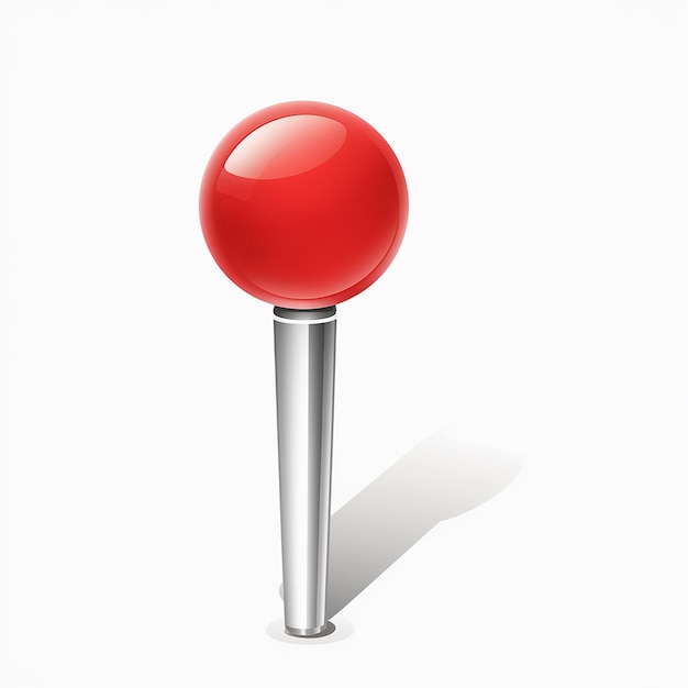 Vektor a red ball on a silver stand with a white background