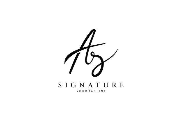 Vektor a s als handschriftlogo der erstunterschrift