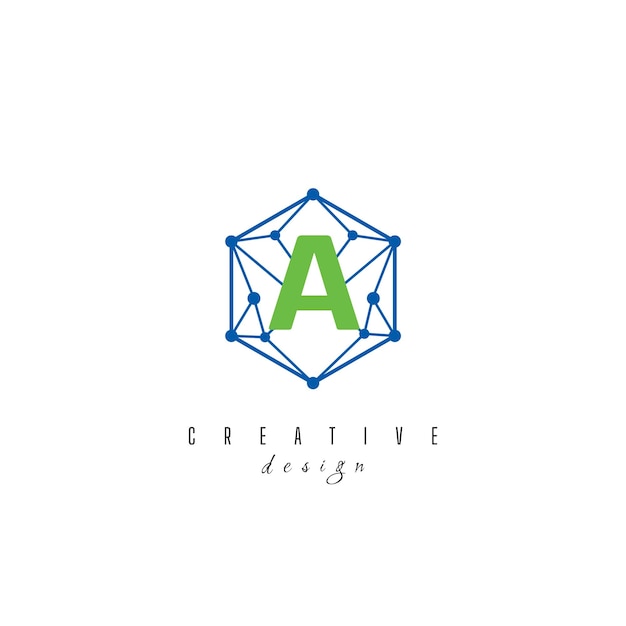 A und IT einfacher Kreativ eleganter Sechseck-Sechseck-Polygon-Logo-Design