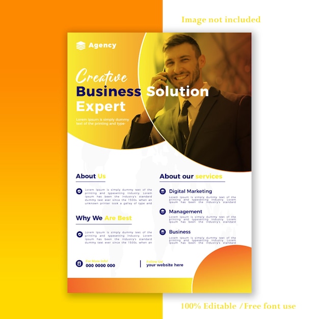 A4flyer-Vorlagendesign für kreative Marketingagenturen, Experte für Geschäftslösungen