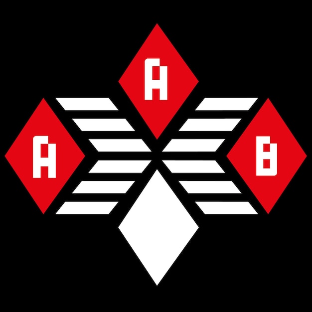 Aab buchstaben-logo-vektor-design rot ein weißer schwarzer hintergrund aab buchstabe-logo ikonen-design