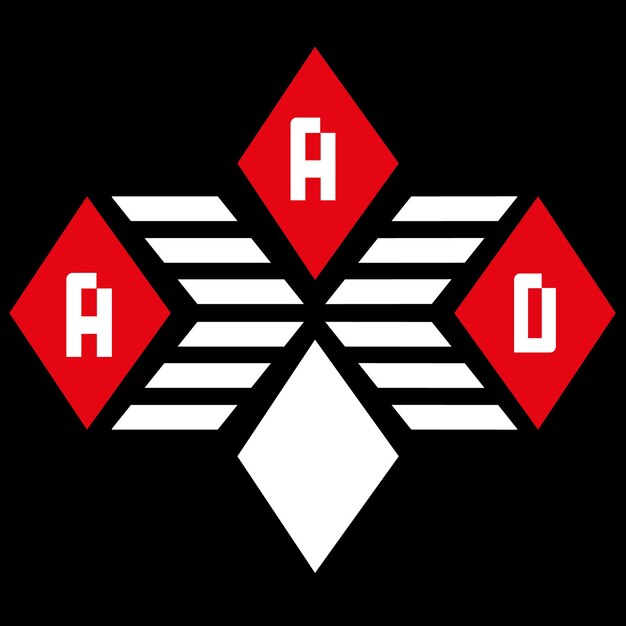 Vektor aad buchstaben-logo-vektor-design rot ein weißer schwarzer hintergrund aad buchstabe-logo ikonen-design