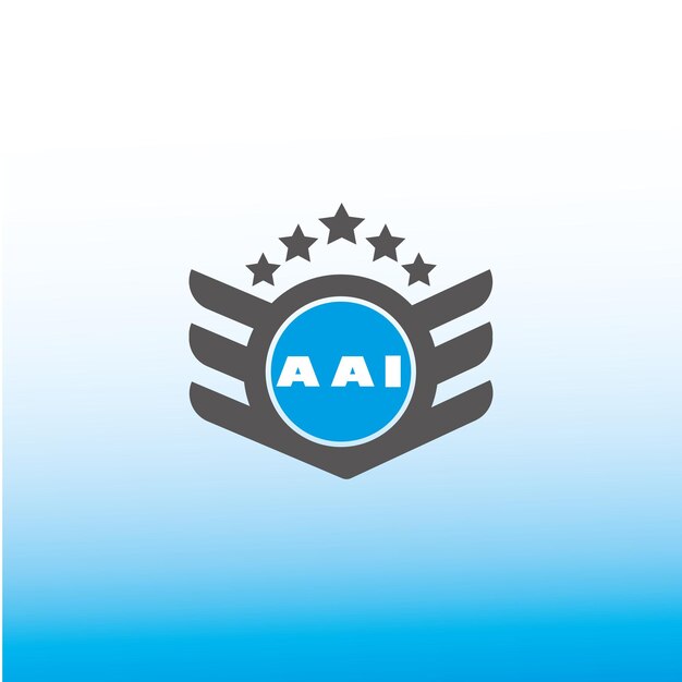 Vektor aai-letter-logo-vektor-design blau ein weißer gradientfarb-hintergrund aai-buchstaben-logos-ikonen-design