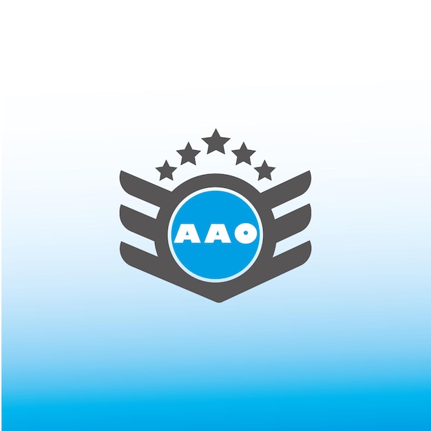 Vektor aao-letter-logo-vektor-design auf blau ein weißer farbgradient hintergrund aao-buchstaben-logos-ikonen-design