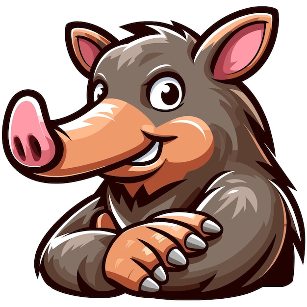 Vektor aardvark-maskottchen-vektorillustration auf weißem hintergrund