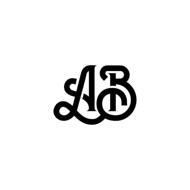 AB Monogramm Logo Design Buchstabe Text Name Symbol Monochrom Logotyp Alphabet Zeichen Einfaches Logo