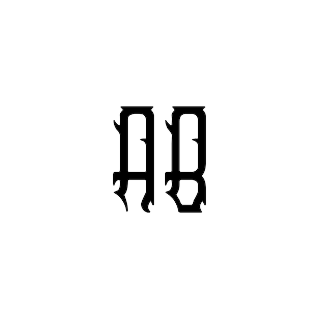 AB Monogramm Logo Design Buchstabe Text Name Symbol Monochrom Logotyp Alphabet Zeichen Einfaches Logo