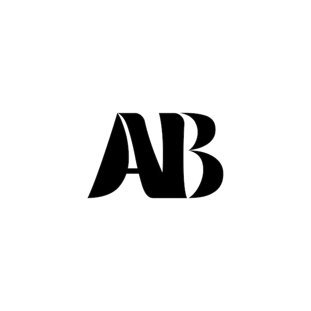 AB Monogramm Logo Design Buchstabe Text Name Symbol Monochrom Logotyp Alphabet Zeichen Einfaches Logo