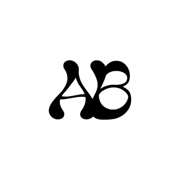 AB Monogramm Logo Design Buchstabe Text Name Symbol Monochrom Logotyp Alphabet Zeichen Einfaches Logo