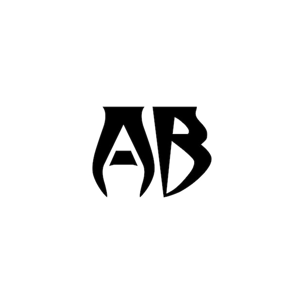 AB Monogramm Logo Design Buchstabe Text Name Symbol Monochrom Logotyp Alphabet Zeichen Einfaches Logo