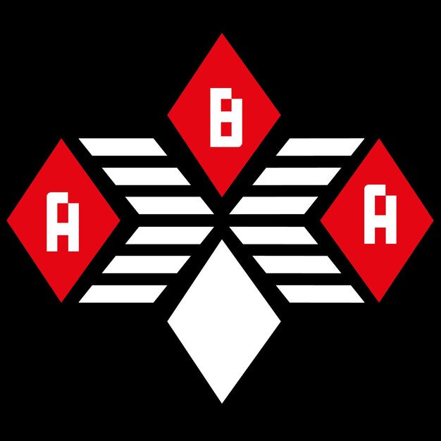 Vektor aba-letter-logo-vektor-design rot ein weißer schwarzer hintergrundfarbe aba-liter-logo -ikonen-design