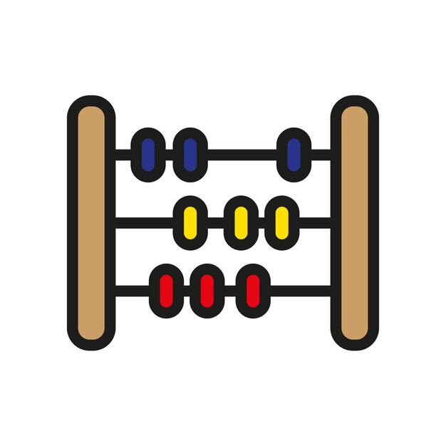 Abacus-zeichen-symbol, vektor-glyphen-farbsymbol