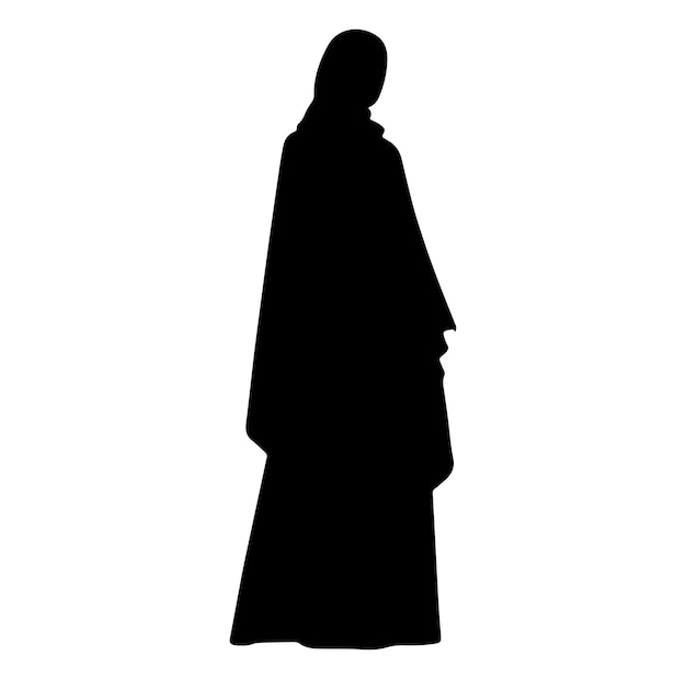 Vektor abaya muslimische hijab-kleidung silhouetten hochwertige vektoren