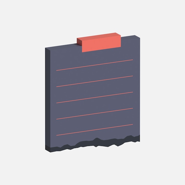 Vektor abbildung 3d-notebook-rendering - briefpapier