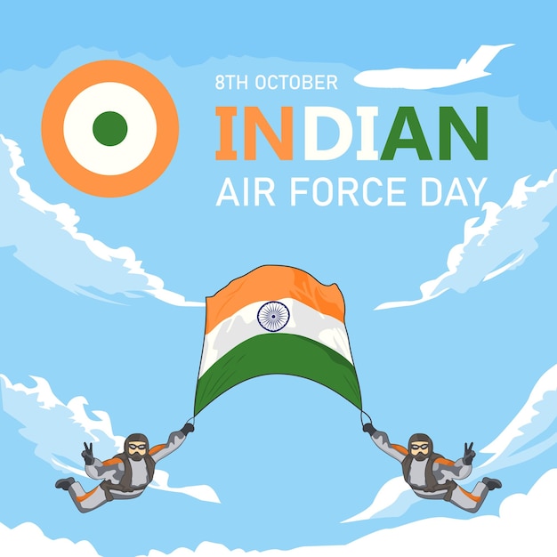 Abbildung der Fallschirmjäger zum Tag der indischen Luftwaffe