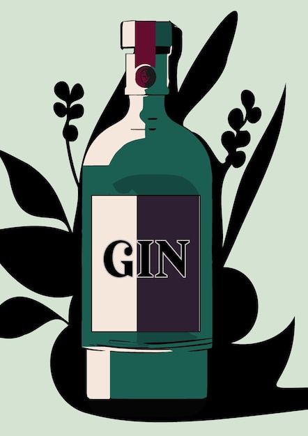 Abbildung der gin-flasche