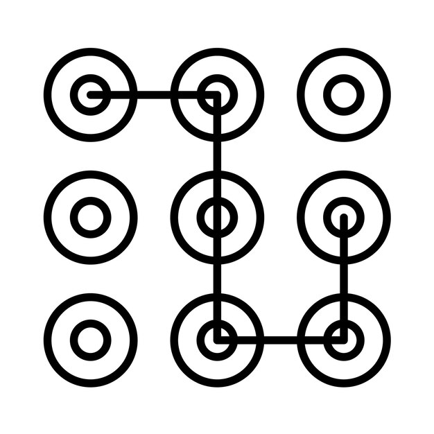 Vektor abbildung der pattern-lock-linie