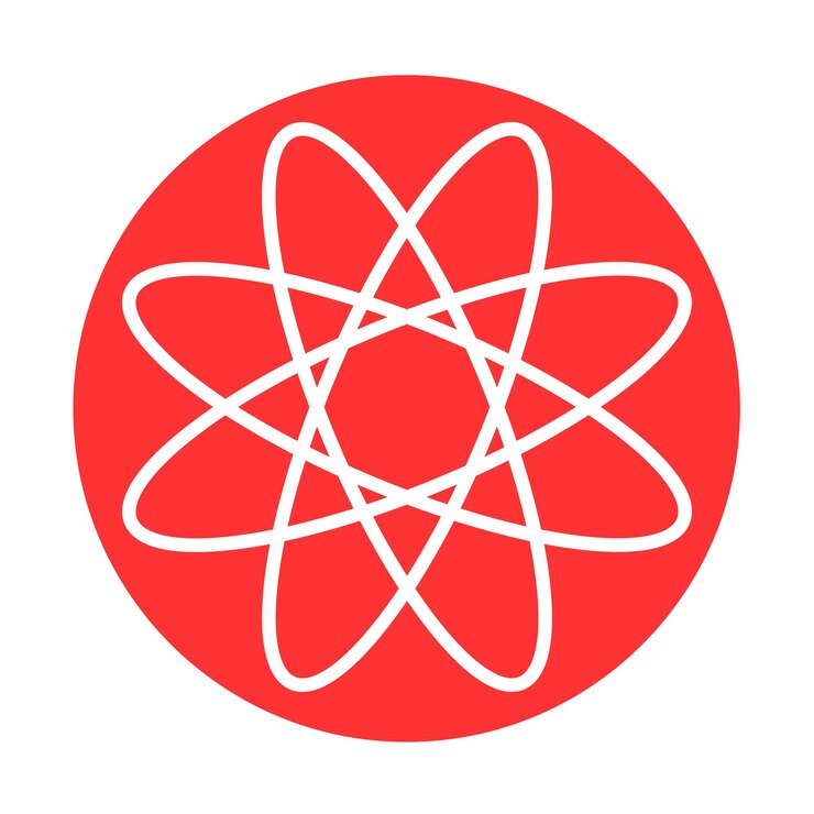 Vektor abbildung des atomsymbols einfaches medizinisches atomsymbol