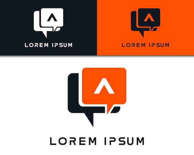 Abbildung des Buchstabens oder der Initiale Ein Logo-Design mit Bubble-Chat