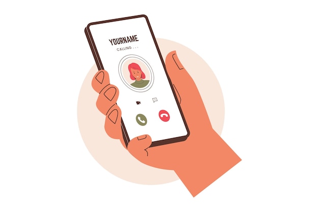 Abbildung des eingehenden Anrufs auf dem Smartphone