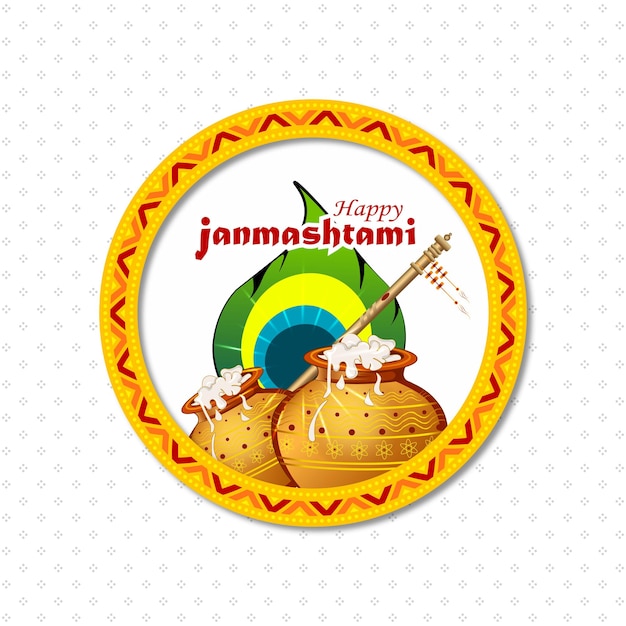 Abbildung des glücklichen janmashtami. herr krishna