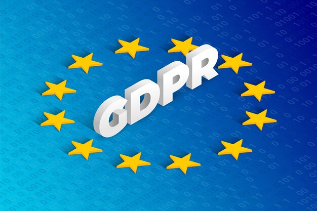 Abbildung des isometrischen gdpr-konzepts. datenschutz-grundverordnung