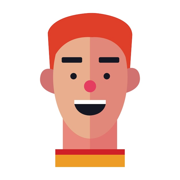 Abbildung des lächelnden glücklichen mannes flaches design vektor-illustrations-ikonen-avatar lokalisiert auf weiß.