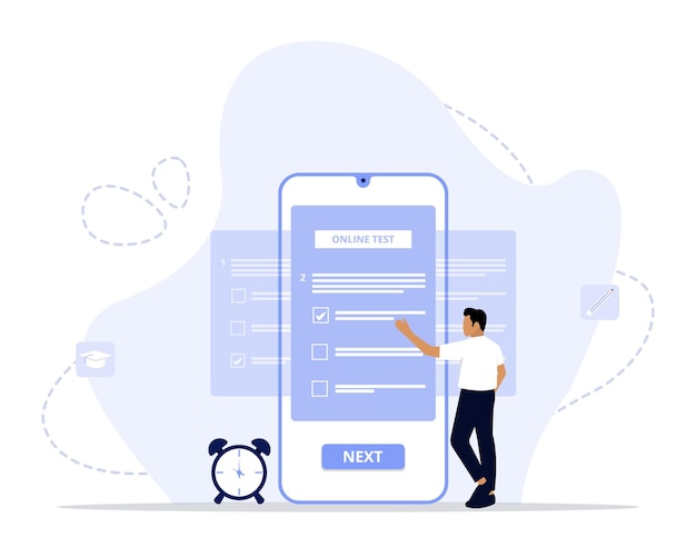 Vektor abbildung des online-testkonzepts