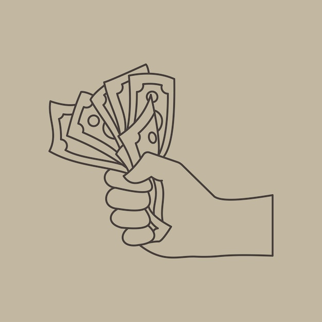 Abbildung einer Hand, die Geld hält