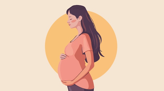 Vektor abbildung einer schwangeren frau mutterschaft