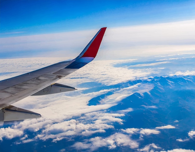 Vektor abbildung eines flugzeugs in den wolken