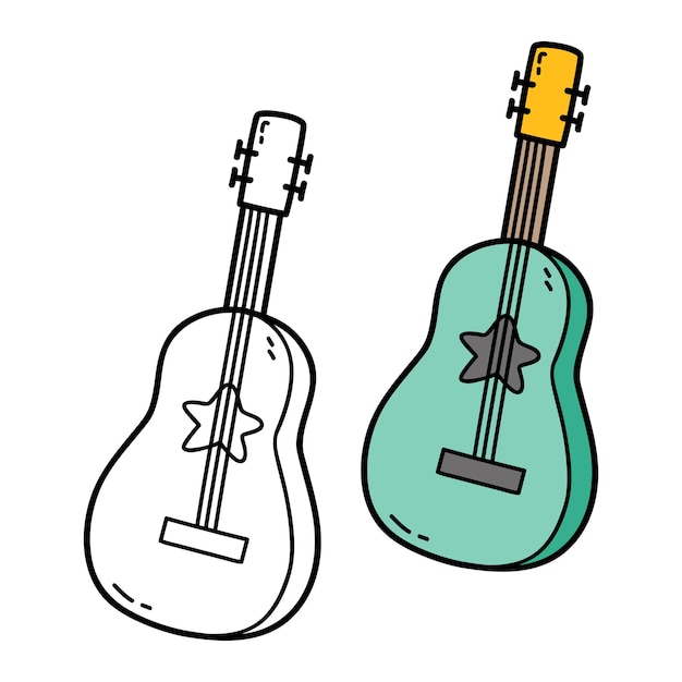 Abbildung malseite von doodle-gitarre