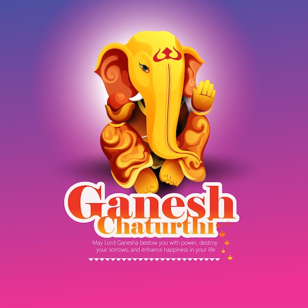 Abbildung, von, lord ganpati, hintergrund, für, ganesh, chaturthi, fest, von, india