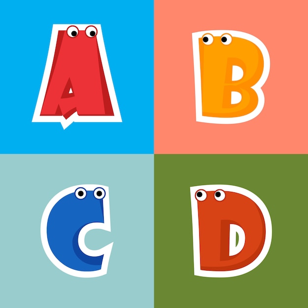 Abc-alphabet-karikatur