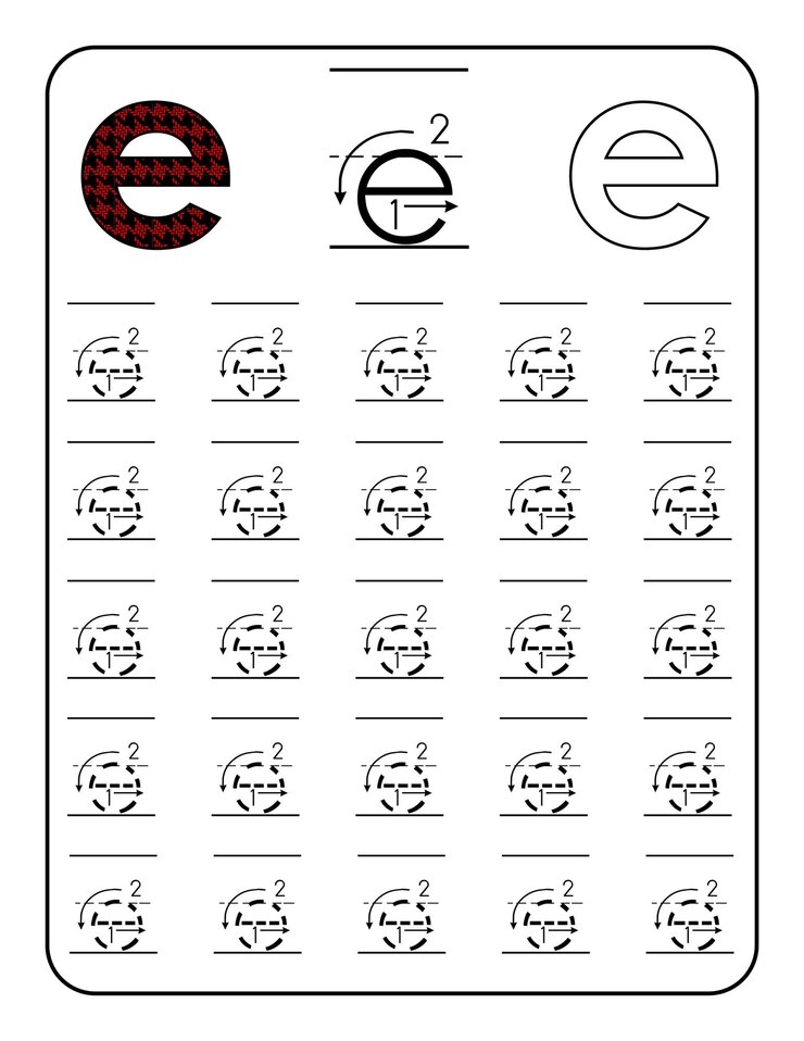 Vektor abc alphabet letter tracing handschriftübungen für vorschulkinder