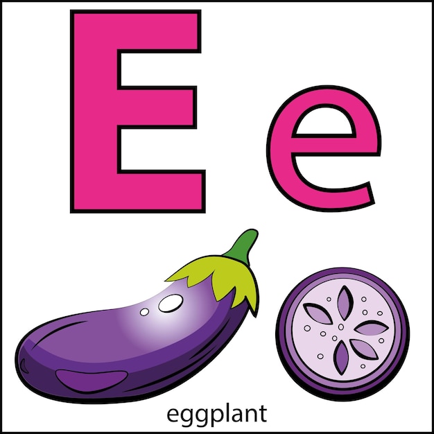 ABC-Malbuch für Kinder mit Obst und Gemüse Farbige Buchstaben Obst und Gemüse