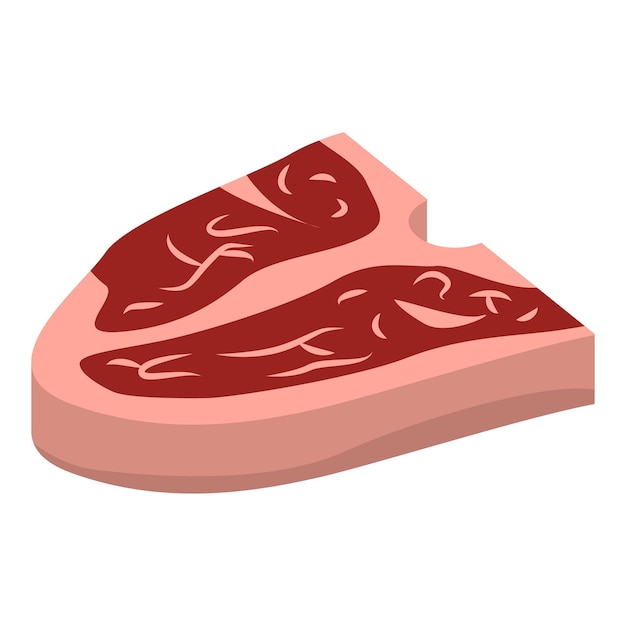 Vektor abendessen-steak-symbol isometrische darstellung des abendessen-steak-vektorsymbols für webdesign isoliert auf weißem hintergrund