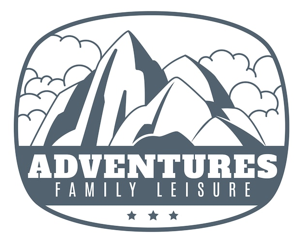 Abenteuer-camping-club-logo familienwandern-emblem