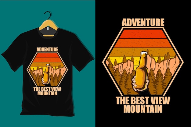 Abenteuer das beste aussichts-berg-t-shirt-design