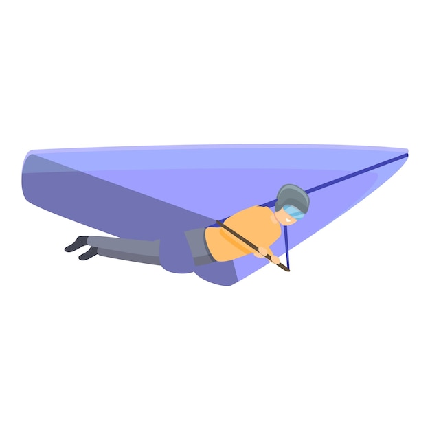 Vektor abenteuer-drachenflieger-symbol cartoon des abenteuer-drachenflieger-vektorsymbols für webdesign isoliert auf weißem hintergrund