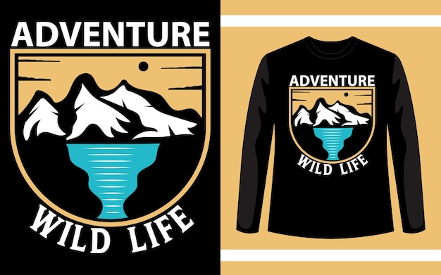 Abenteuer-wildes leben-vektor-t-shirt-design-vorlage