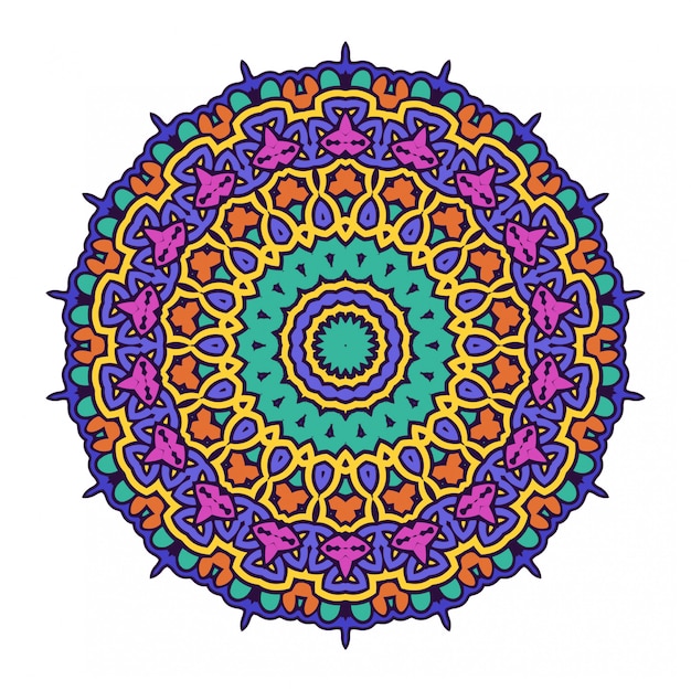 Vektor abgerundetes mandala-design mit ornament