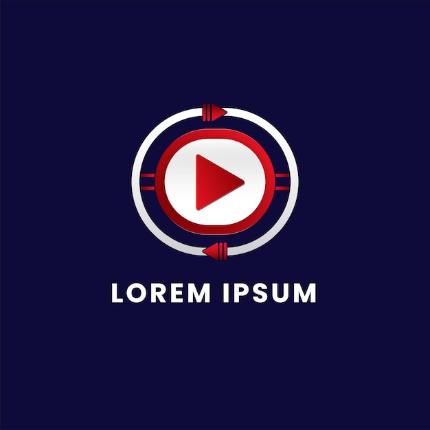 Abgerundetes Player-Logo-Design mit Knöpfen